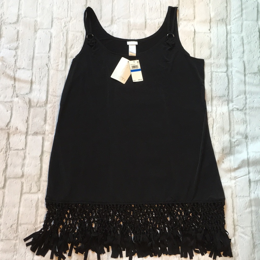 Cute Sleeveless Black Swim Dress Coverup sz XL